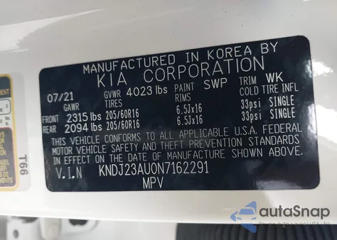 2022 Kia Soul Lx from USA, damaged, VIN KNDJ23AU0N7162291